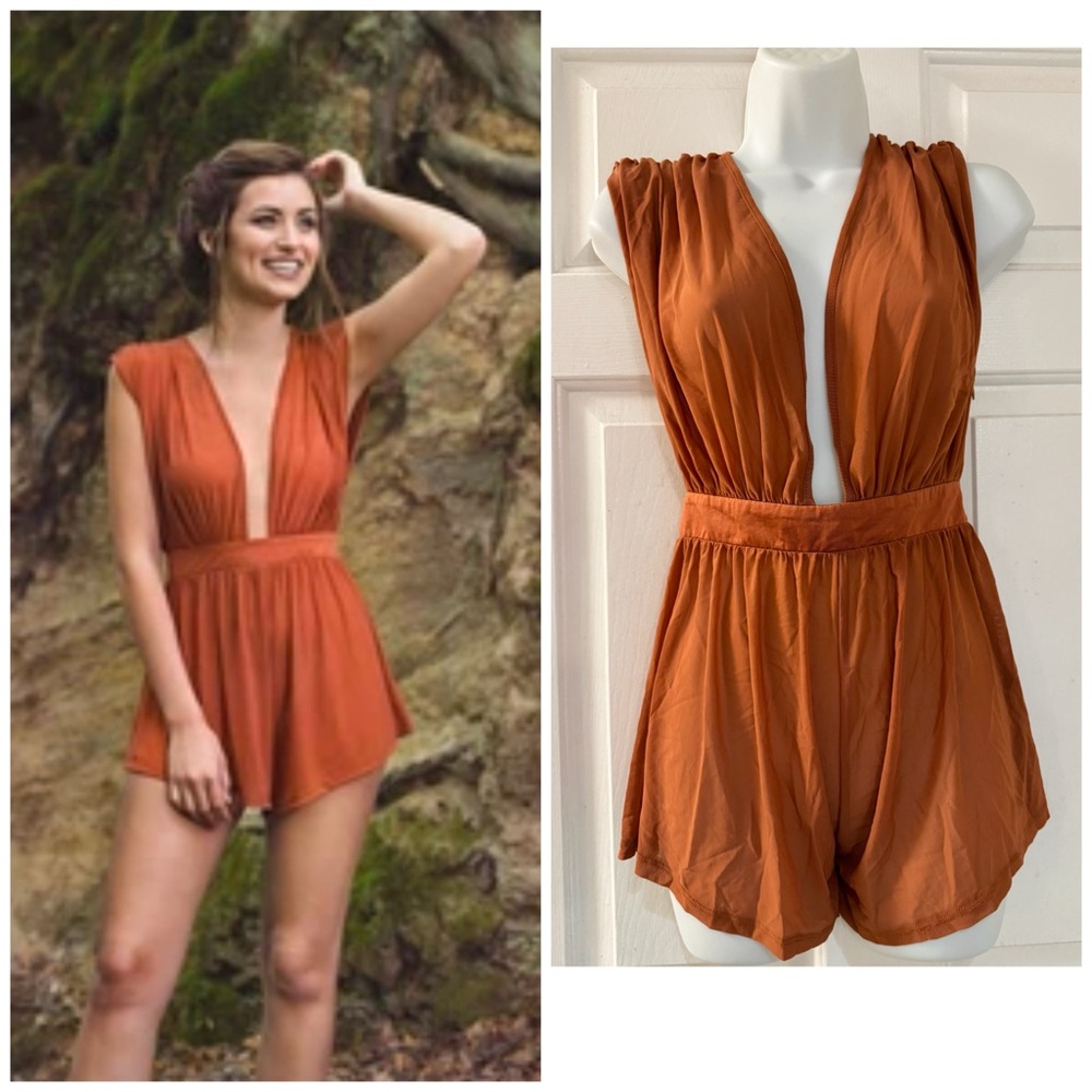 FOREVER 21 Sleeveless Sheer Copper Rust  Romper S/M